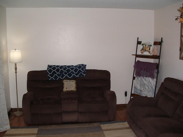 living room with hardwood / wood-style floors