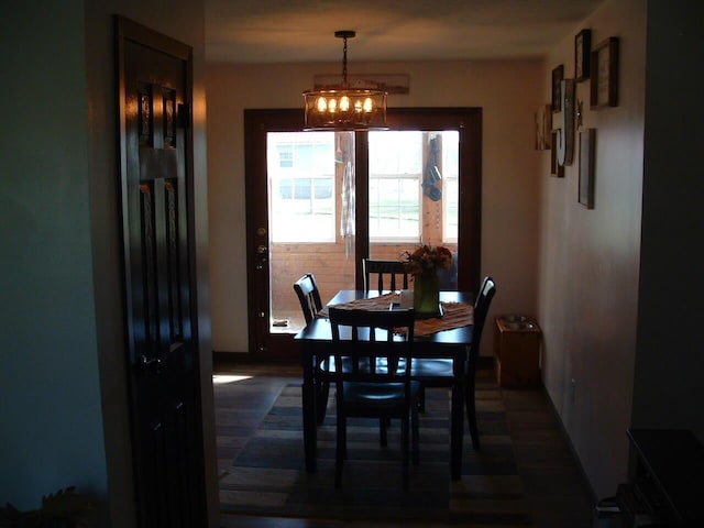 dining room featuring an inviting chandelier