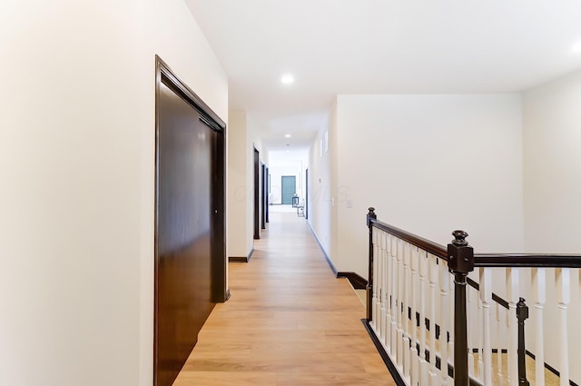 hall featuring light wood-type flooring