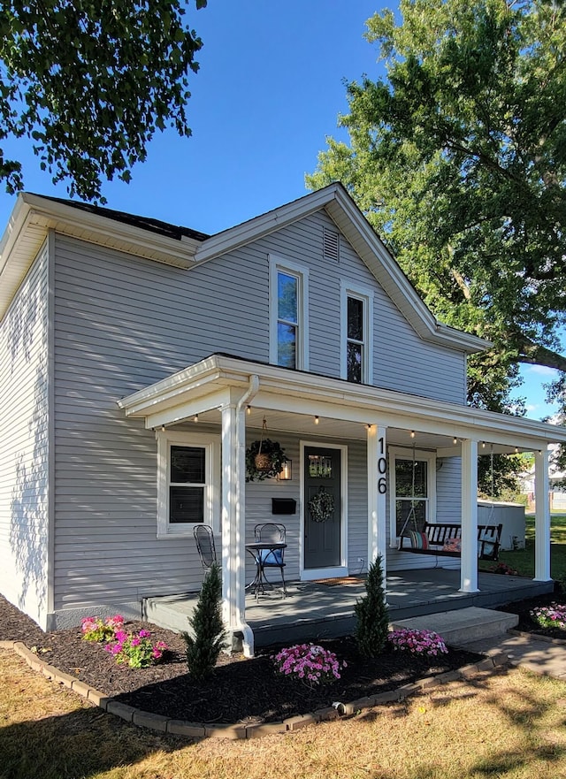 view of front of home with covered porch