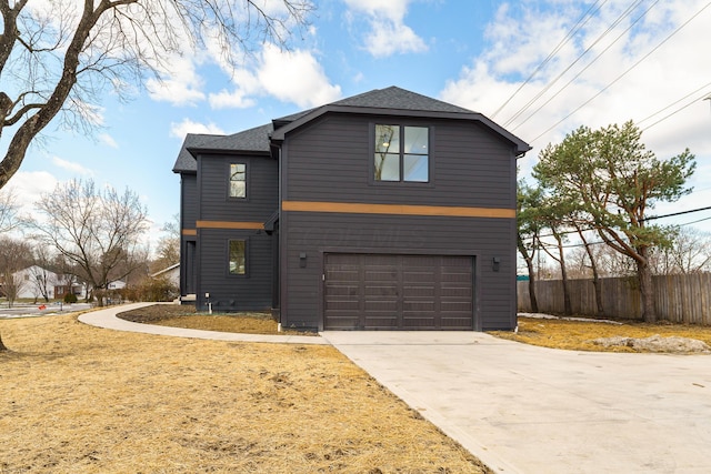 view of front facade with a garage