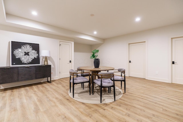 dining area featuring light hardwood / wood-style floors