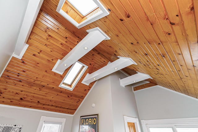 room details featuring a skylight