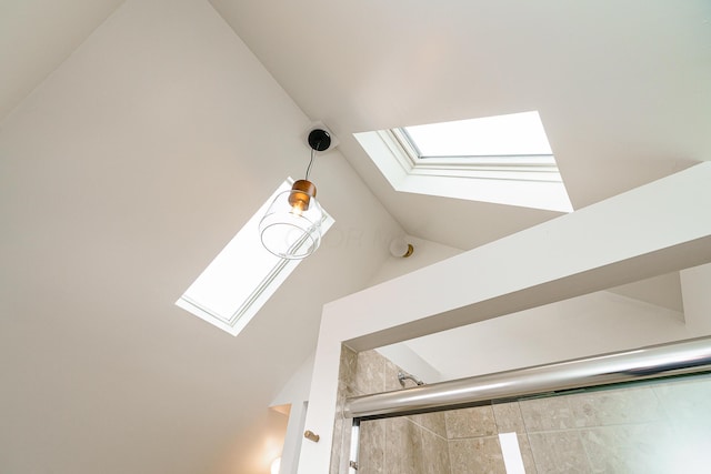 interior details featuring a skylight