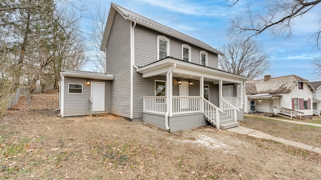 view of front of house with covered porch