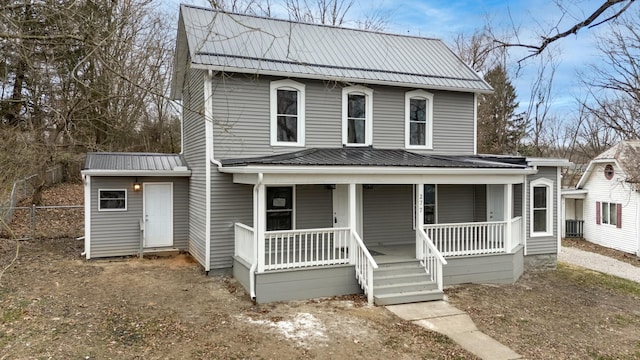 view of front of home with a porch