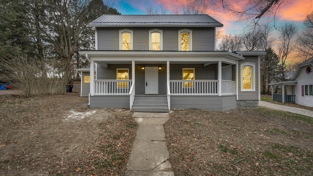 view of front of home with a porch