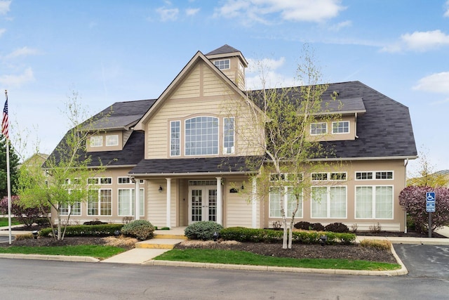 view of front facade with french doors