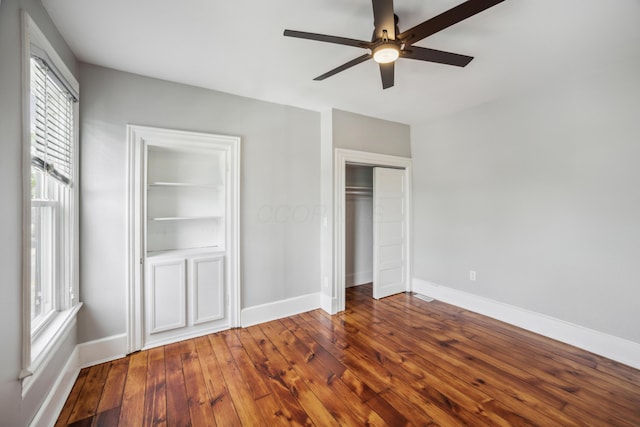 35 E Arcadia Ave, Columbus, OH 43202 - unfurnished bedroom with hardwood / wood-style floors and ceiling fan