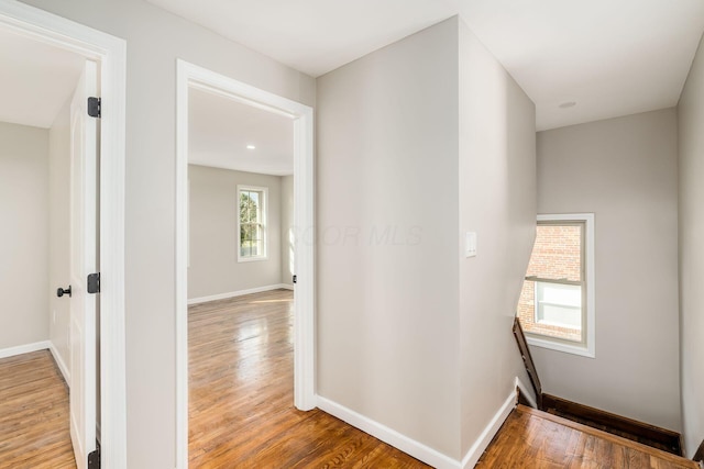 hallway featuring hardwood / wood-style floors