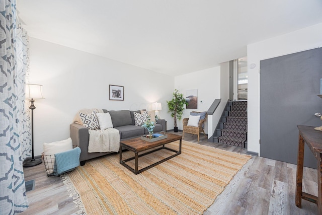 living room featuring hardwood / wood-style flooring