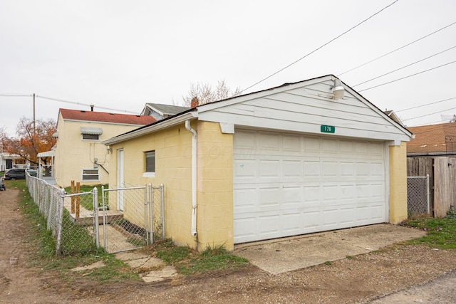 view of garage