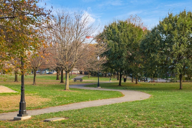 surrounding community featuring a lawn