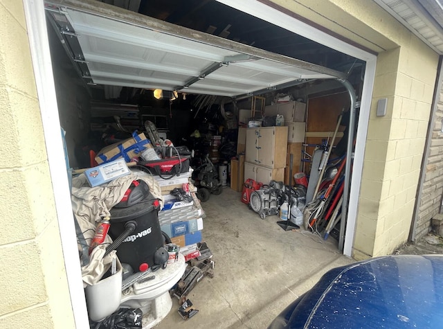 view of garage