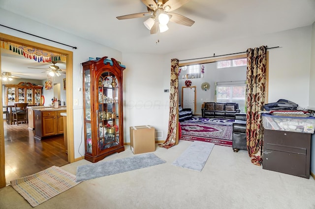 interior space featuring dark wood-type flooring