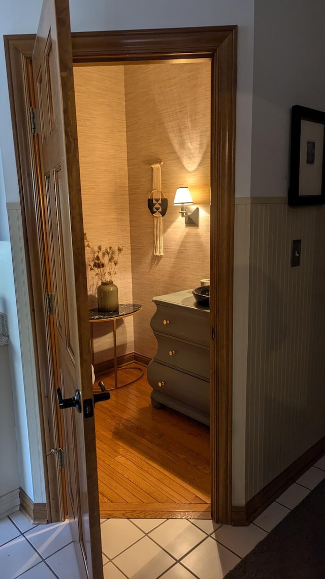 bathroom featuring hardwood / wood-style floors