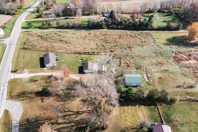 drone / aerial view with a rural view