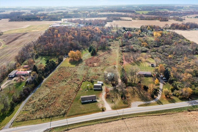 aerial view with a rural view