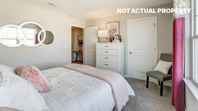 view of carpeted bedroom