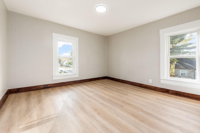 empty room featuring light hardwood / wood-style flooring