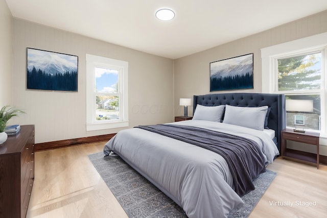 bedroom featuring light hardwood / wood-style floors