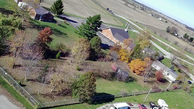 aerial view featuring a rural view