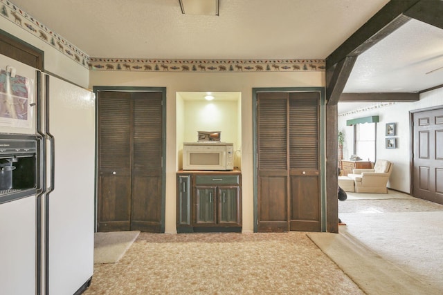 760 Henpeck Rd, Utica, OH 43080 - interior space featuring beamed ceiling, a closet, and a textured ceiling