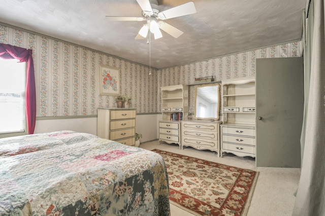 760 Henpeck Rd, Utica, OH 43080 - carpeted bedroom with wallpapered walls