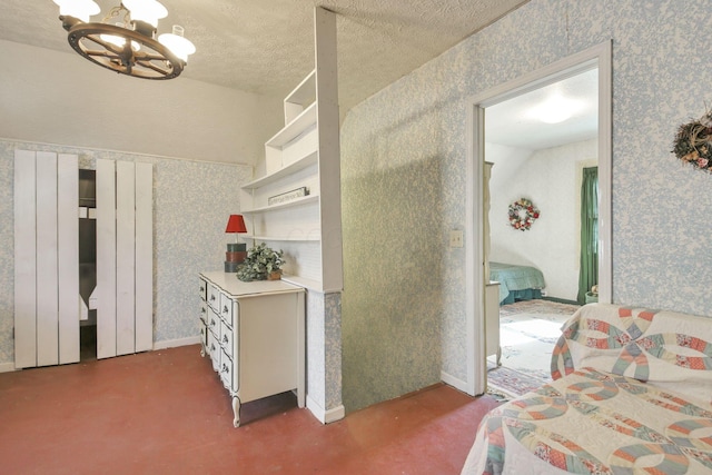 760 Henpeck Rd, Utica, OH 43080 - bedroom with a chandelier and wallpapered walls
