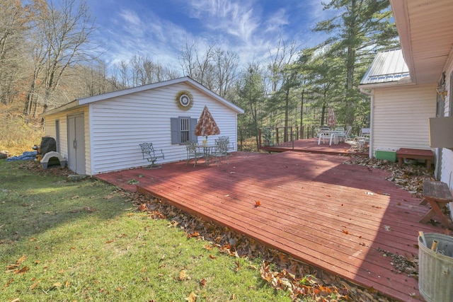 760 Henpeck Rd, Utica, OH 43080 - wooden deck featuring outdoor dining space and a yard