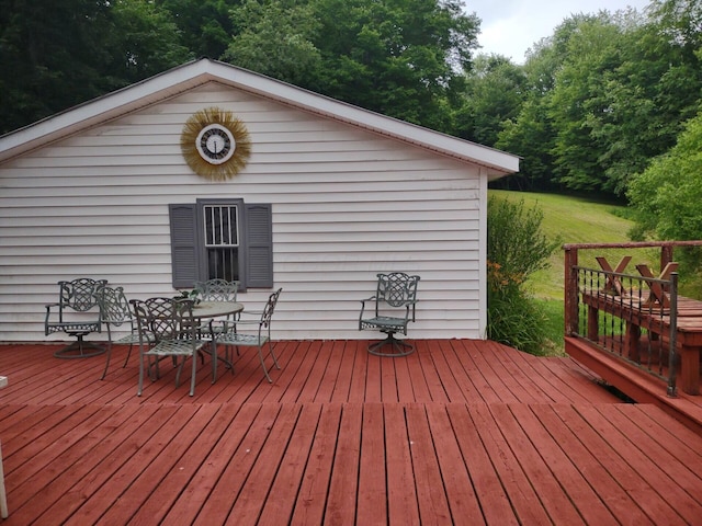 760 Henpeck Rd, Utica, OH 43080 - wooden terrace with outdoor dining area