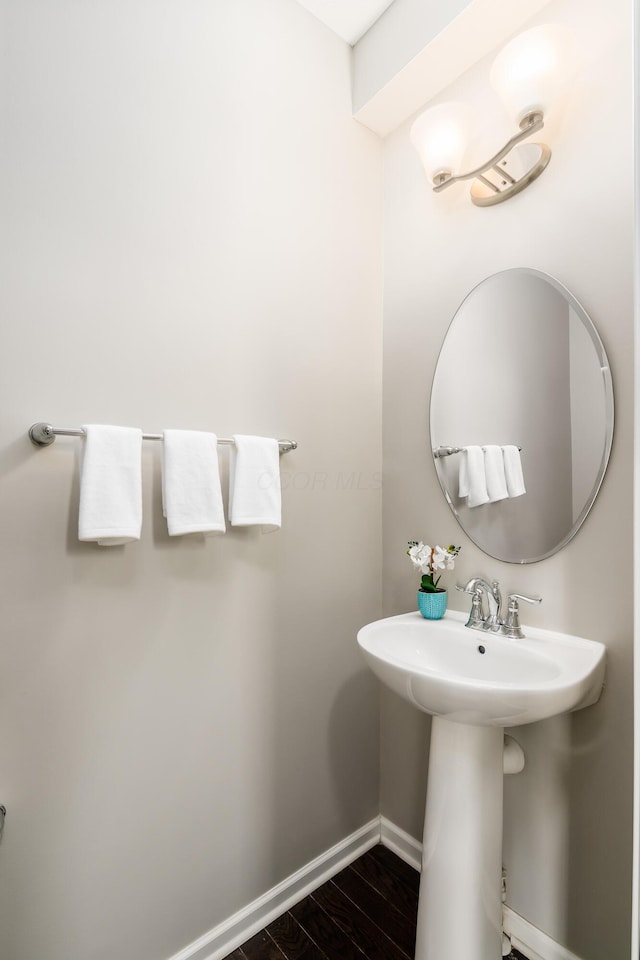 bathroom featuring hardwood / wood-style floors