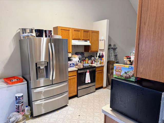 kitchen with appliances with stainless steel finishes