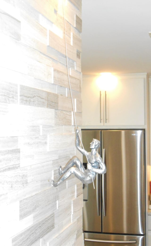 interior details featuring stainless steel refrigerator