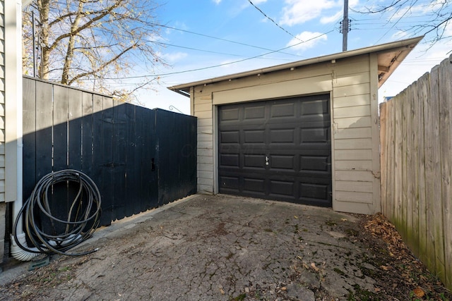 view of garage