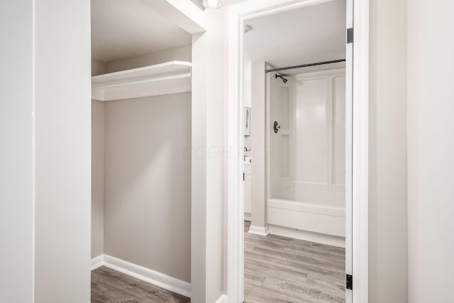 bathroom featuring hardwood / wood-style floors