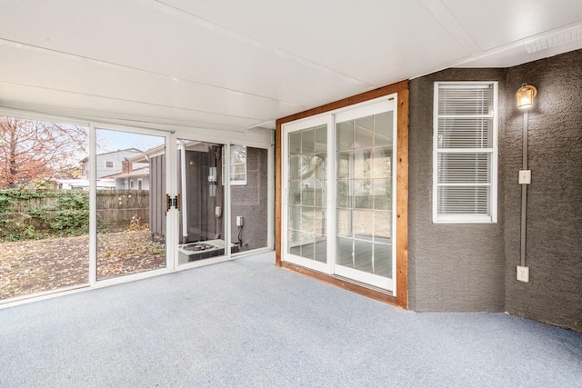 view of unfurnished sunroom