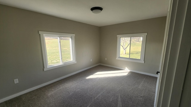 carpeted spare room featuring a healthy amount of sunlight