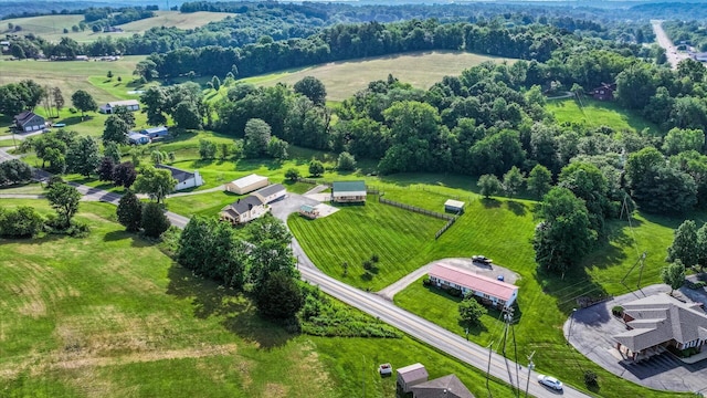 aerial view with a rural view