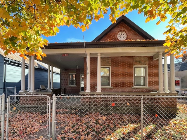 view of front of property with covered porch