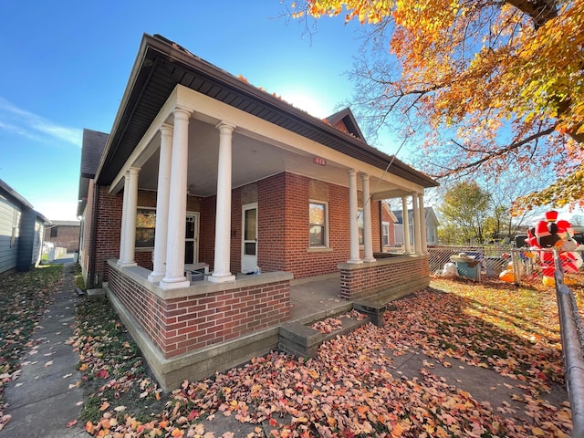 exterior space featuring covered porch