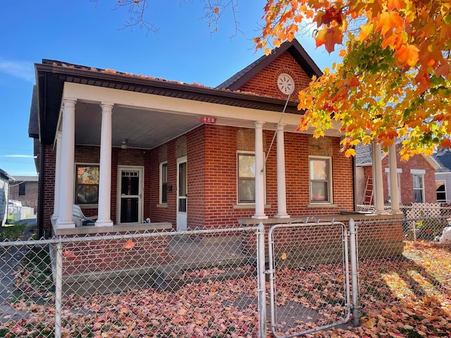 view of front of home featuring covered porch