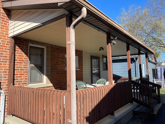 exterior space with covered porch