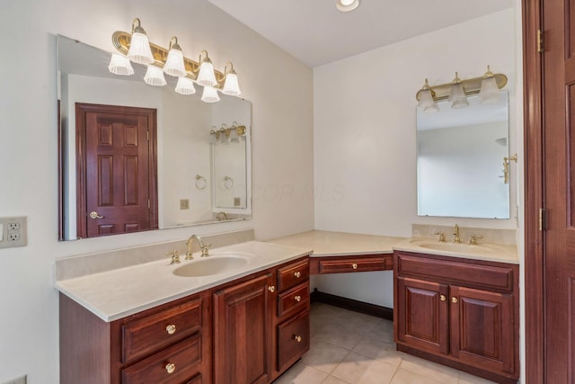 bathroom featuring tile patterned flooring and vanity