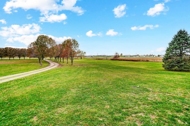 view of yard featuring a rural view