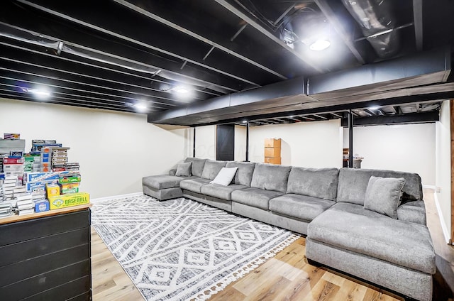 living room featuring hardwood / wood-style flooring