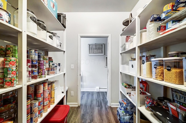 pantry featuring a baseboard radiator