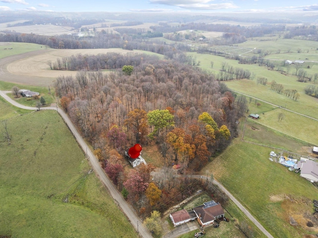 drone / aerial view featuring a rural view