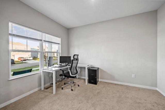 view of carpeted office