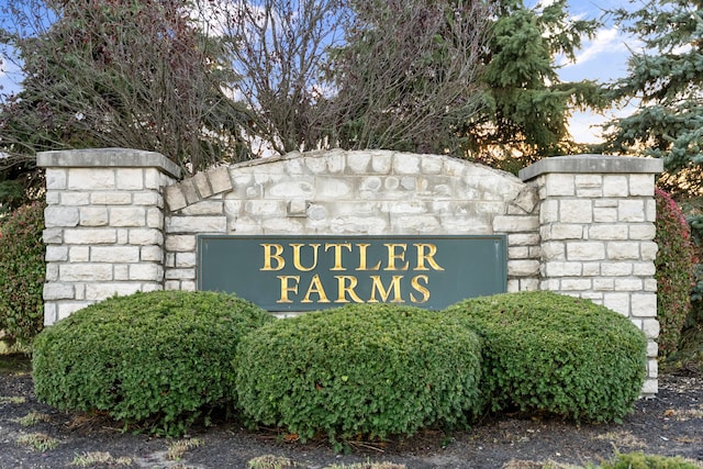 view of community sign